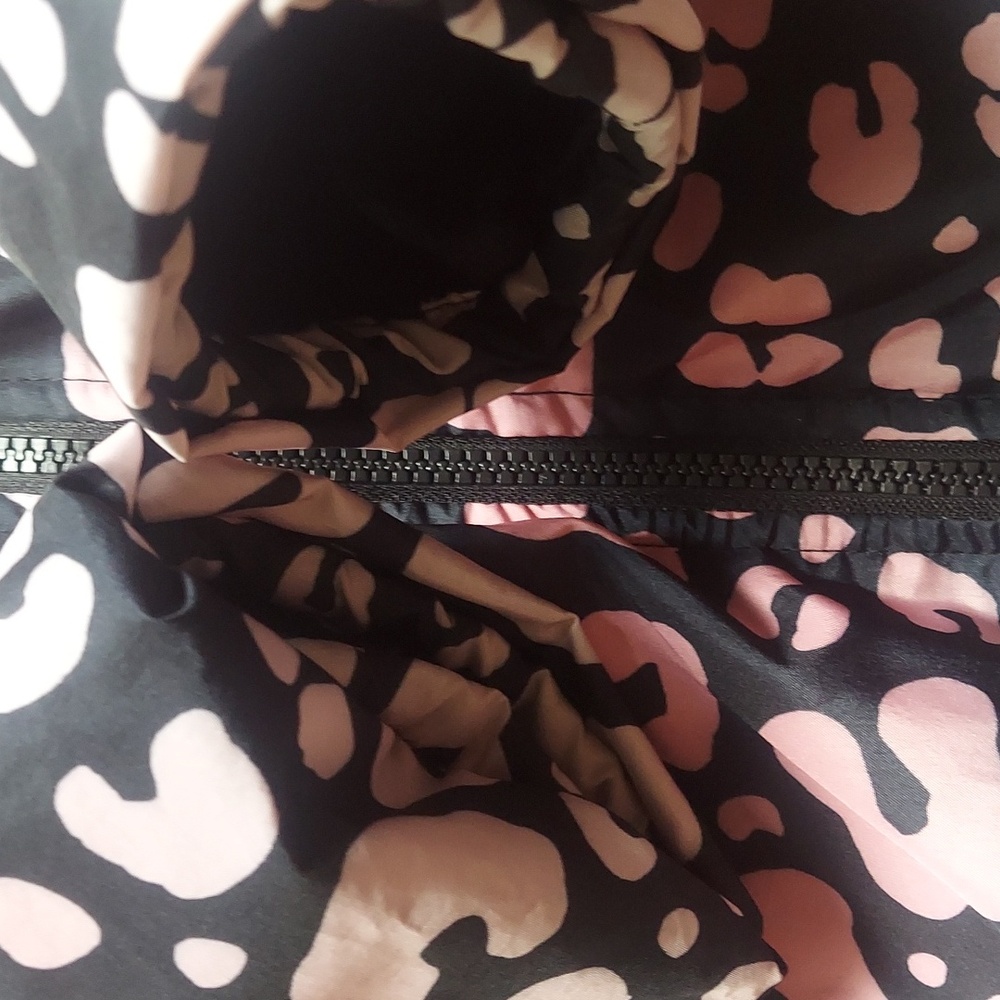 Penelope Mack Girl Black Pink Leopard Print Coat Winter Jacket Size 12 Warm - Picture 6 of 10